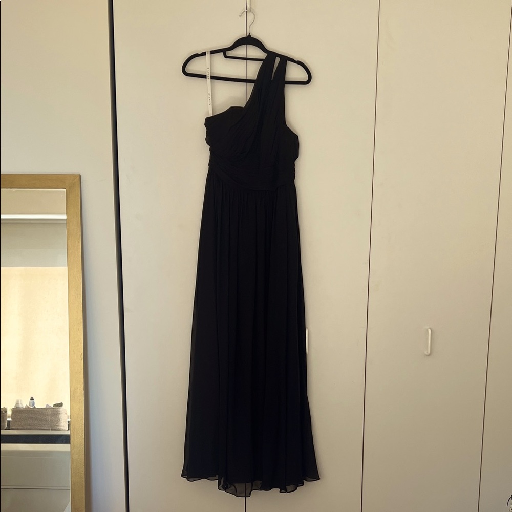 Azazie Black One-Shoulder Gown